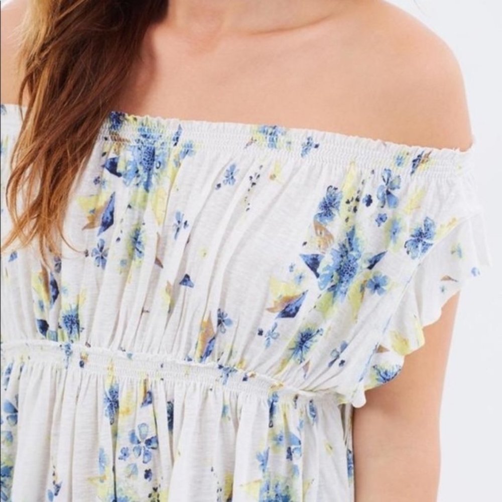 We The Free Sam Off The Shoulder Floral Top L - Picture 4 of 8